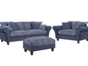 kasteelbank 315s blauw hocker set